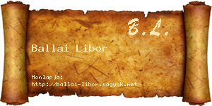 Ballai Libor névjegykártya